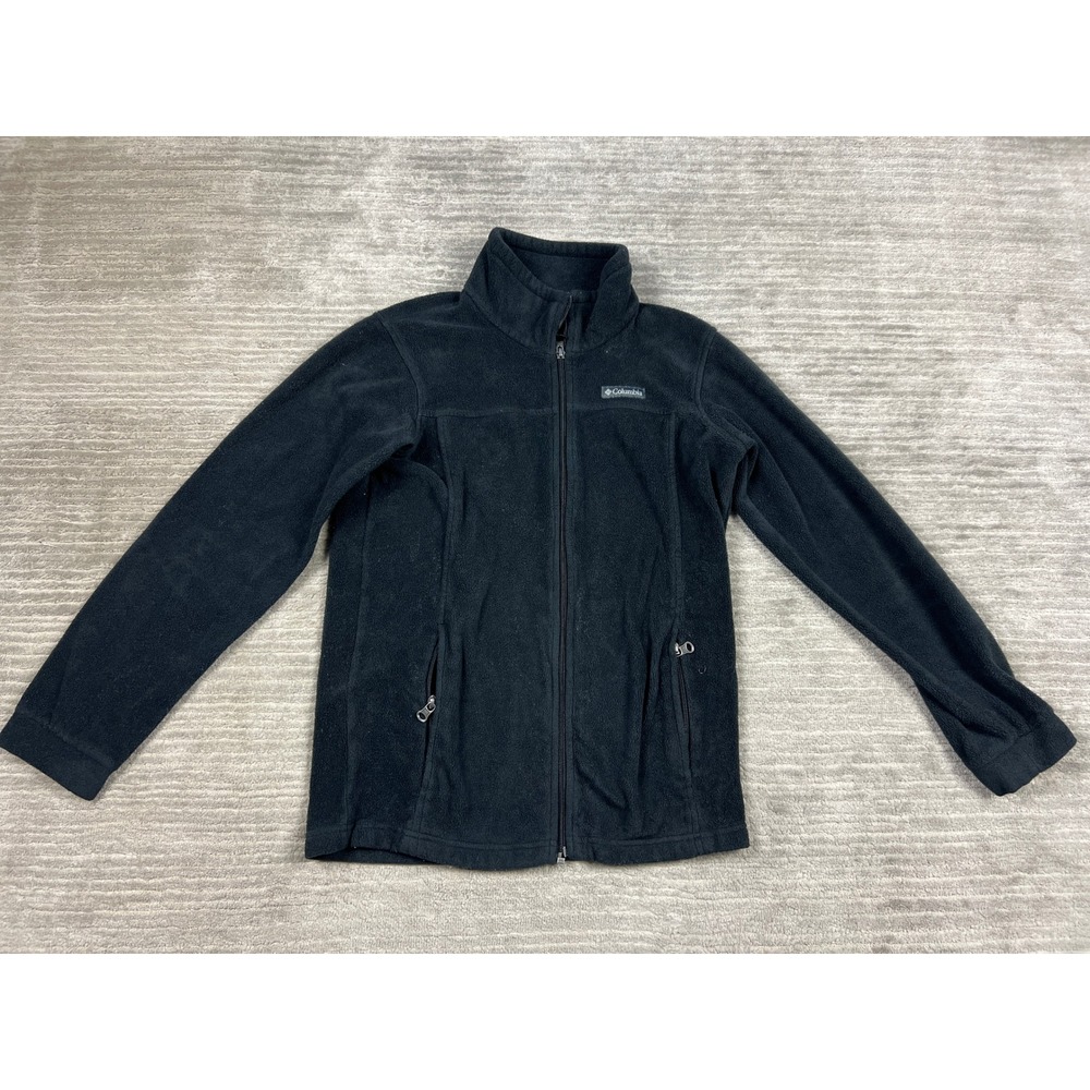 Columbia Fleece Jacket Kids L 14/16 Black Full Zip WB6760‎ Outdoor Layering